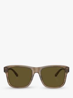 Emporio Armani EA4208 Men's Pillow Sunglasses, Brown/Green - view 2, Brown/Green
