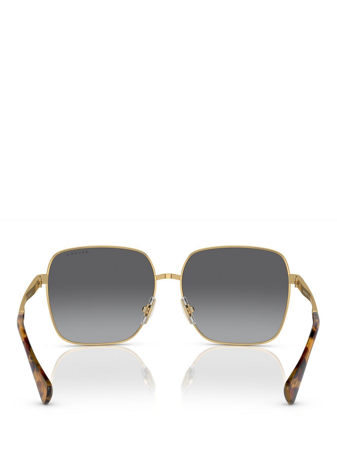 Product image 4 of 5, which shows Ralph RA4142 Women's Square Sunglasses, Shiny Gold