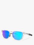 Oakley OO925 Men's Polarised Rectangular Sunglasses, Clear/Blue