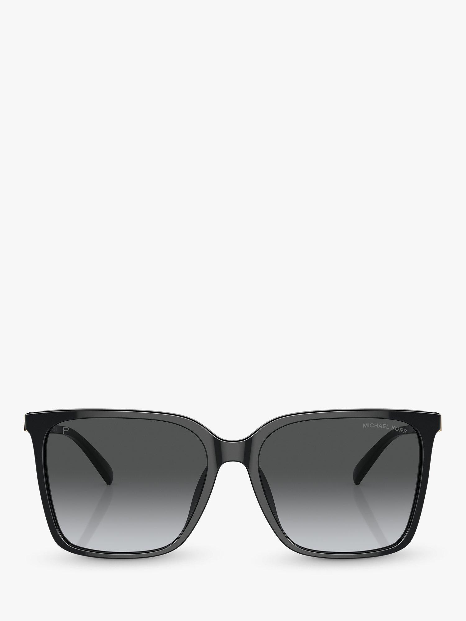 Product image 2 of 5, which shows Michael Kors MK2197U Women's Canberra Polarised Round Sunglasses, Black/Grey Gradient