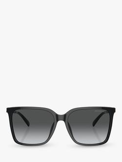 Michael Kors MK2197U Women's Canberra Polarised Round Sunglasses - view 2, Black/Grey Gradient