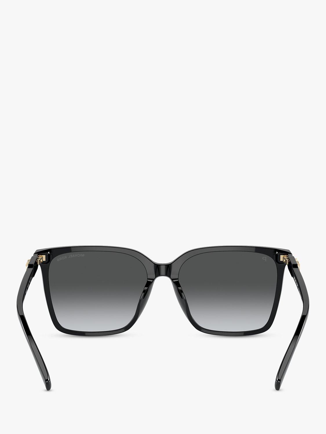 Product image 4 of 5, which shows Michael Kors MK2197U Women's Canberra Polarised Round Sunglasses, Black/Grey Gradient
