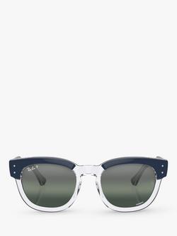 Ray-Ban RB0298S Unisex Mega Hawkeye Sunglasses, Blue On Transparent - view 2, Blue On Transparent