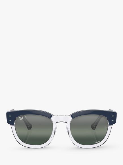 Ray-Ban RB0298S Unisex Mega Hawkeye Sunglasses, Blue On Transparent - view 2, Blue On Transparent