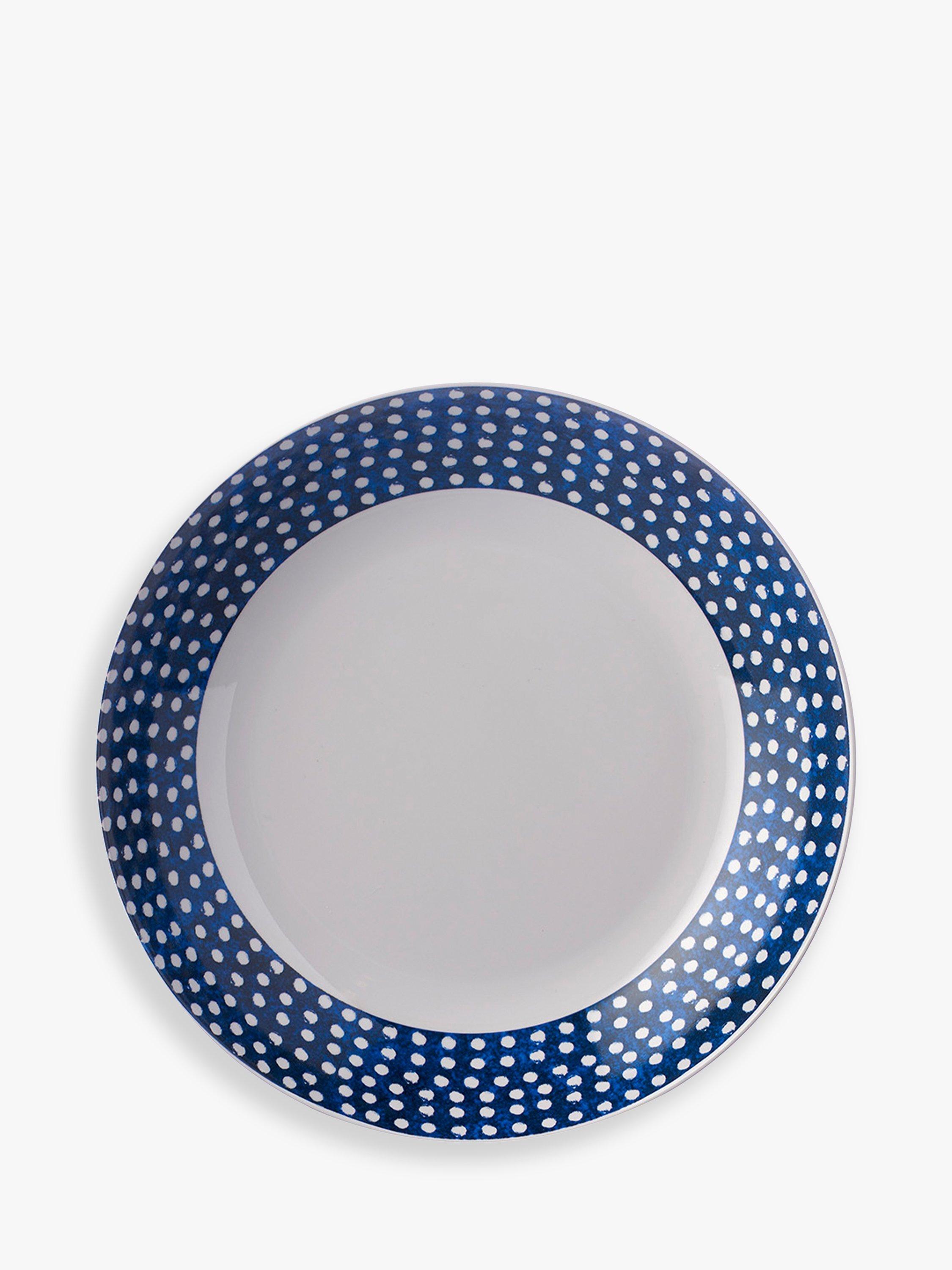 Mepal Flow Melamine Picnic Deep Plate, 22cm, Blue/White