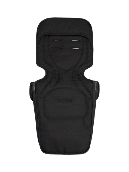 Tiba + Marl Quilted Footmuff - view 2, Black Quilted