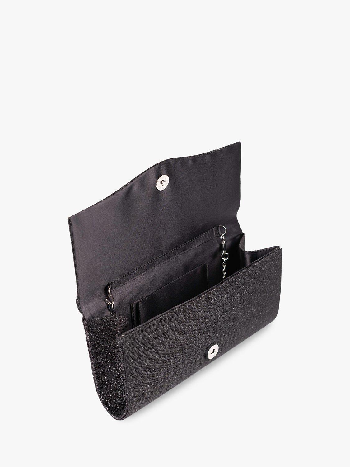 Paradox London Deja Glitter Clutch Bag, Black
