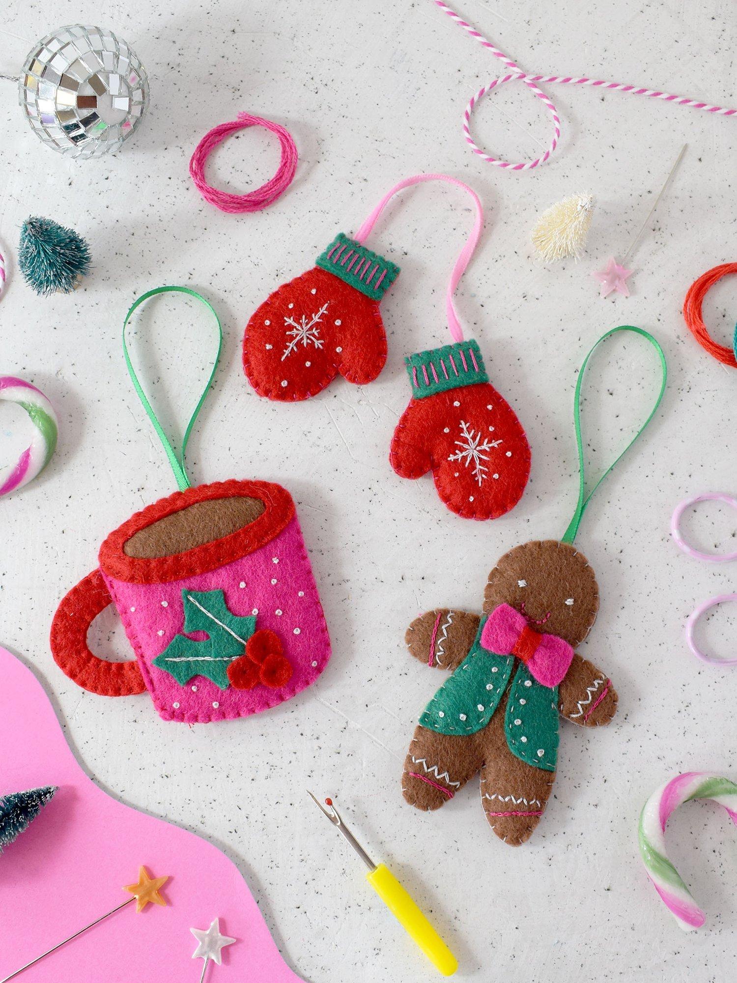 The Make Arcade Cosy Felt Tree Decorations Kit