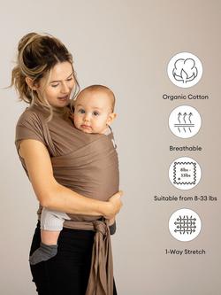 Gaia Baby Organic Cotton Stretchy Wrap Baby Carrier - view 2, Nutmeg