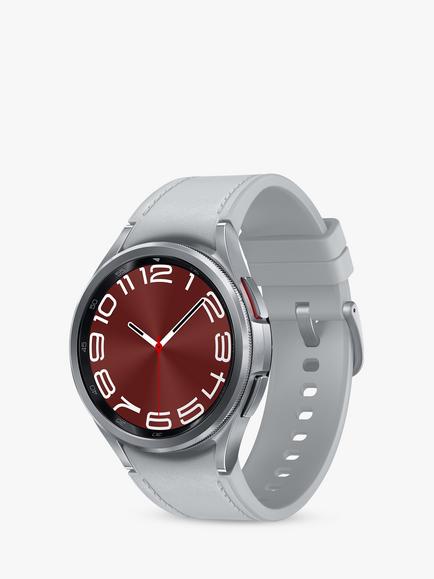 Samsung Galaxy Watch6 Classic, Bluetooth, 43mm, Stainless Steel with Silicone Strap, Silver
