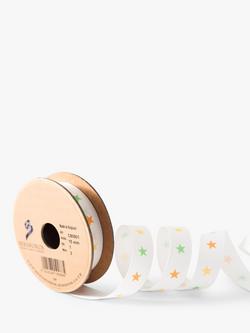 Berisfords Twinkle Stars Satin Ribbon,15mm, Col 1 -white