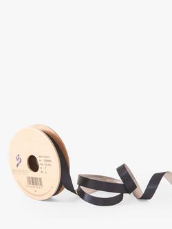 Berisfords Satin Ribbon, Black/White L3m, Col 7 - Black