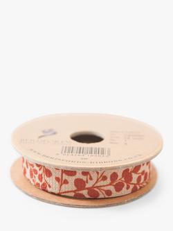 Berisfords Autumn Sprig Woven Ribbon, Brown, L3m - view 2, Col 1- Brown