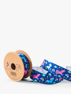 Berisfords Unicorn Magic Satin Ribbon, Multi, L3m, Col 1 - Blue
