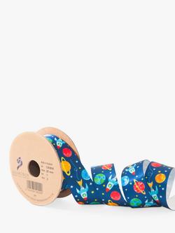 Berisfords Space Satin Ribbon, Multi, 25mm, Col 1- Blue