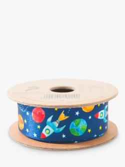 Berisfords Space Satin Ribbon, Multi, 25mm - view 2, Col 1- Blue