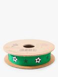 Berisfords Football Star Grosgrain Ribbon, Green, L3m