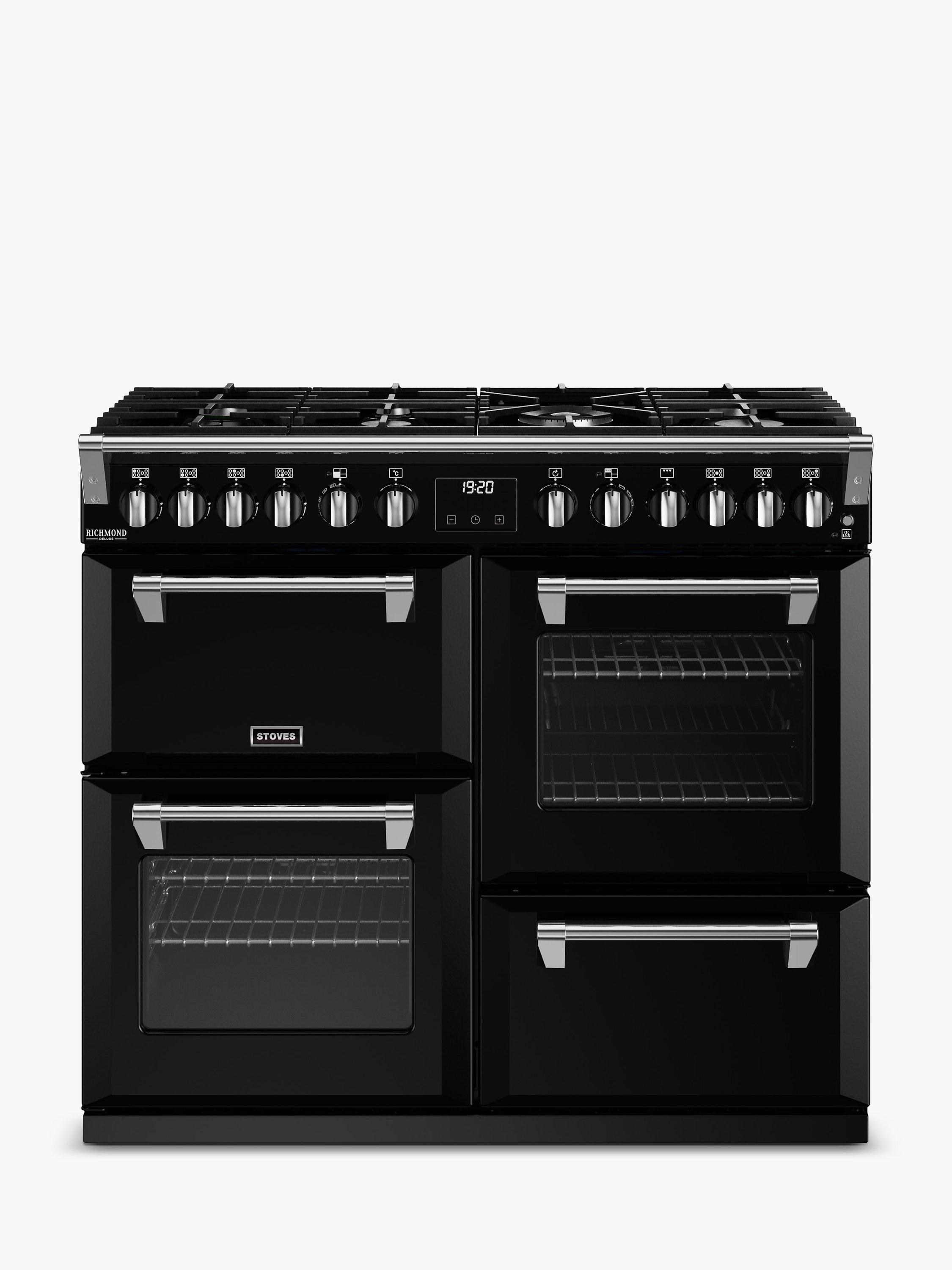 Stoves Richmond Deluxe 100cm Dual Fuel Range Cooker, Black