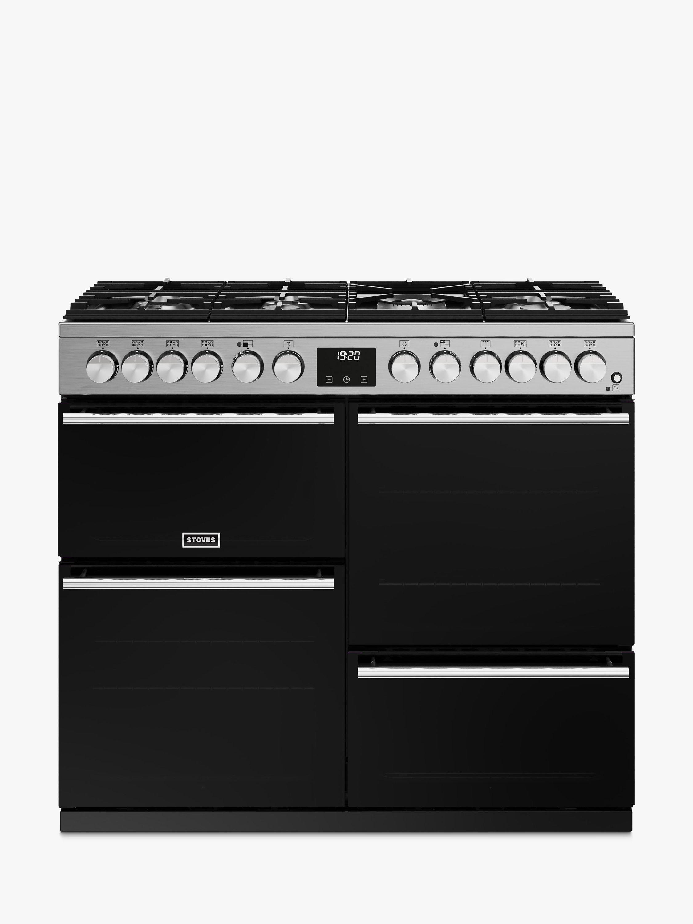 Stoves Precision Deluxe D1000DF 100cm Dual Fuel Range Cooker, Stainless Steel