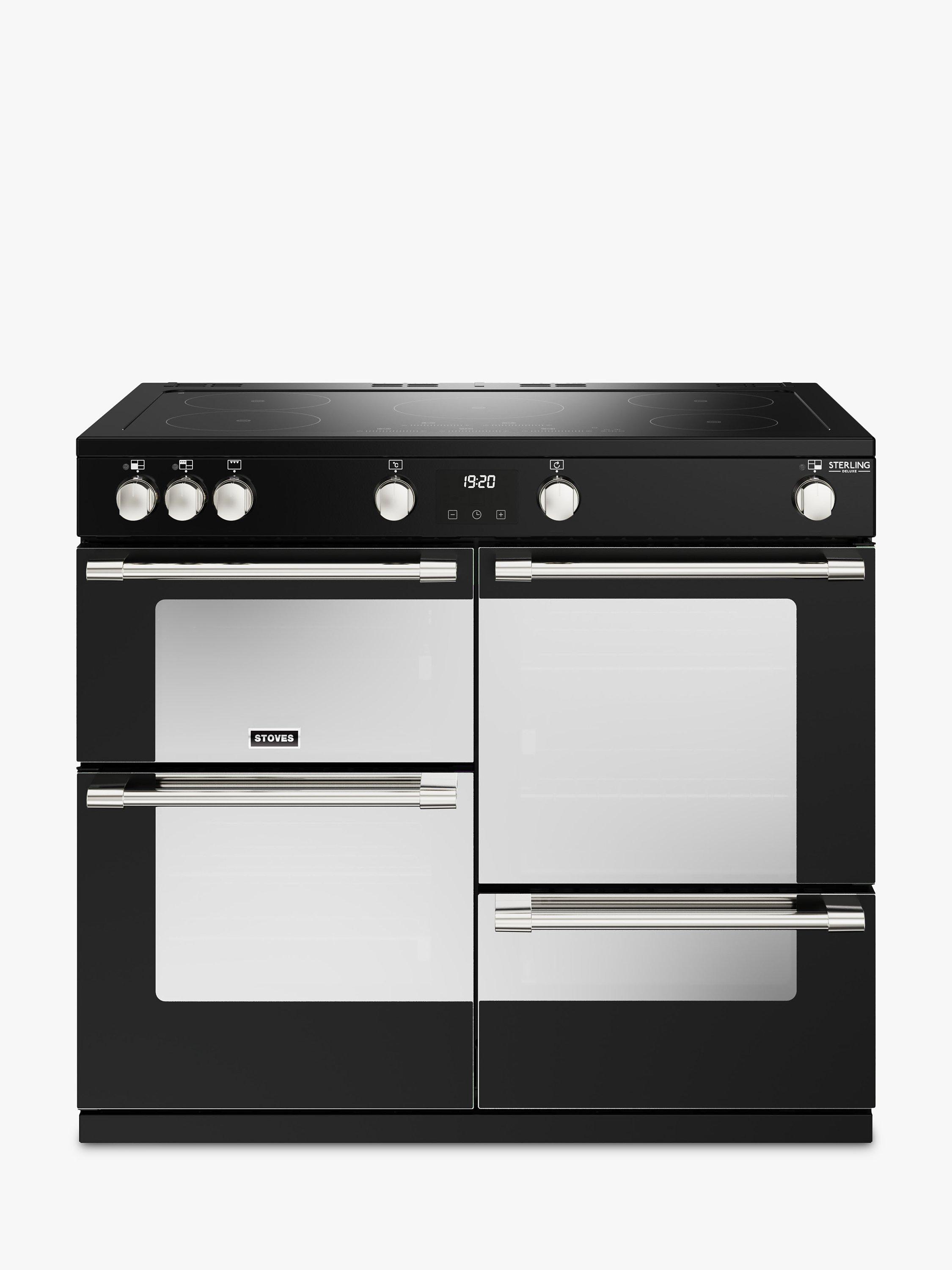 Stoves Sterling Deluxe 100cm Electric Range Cooker with Induction Hob, Black