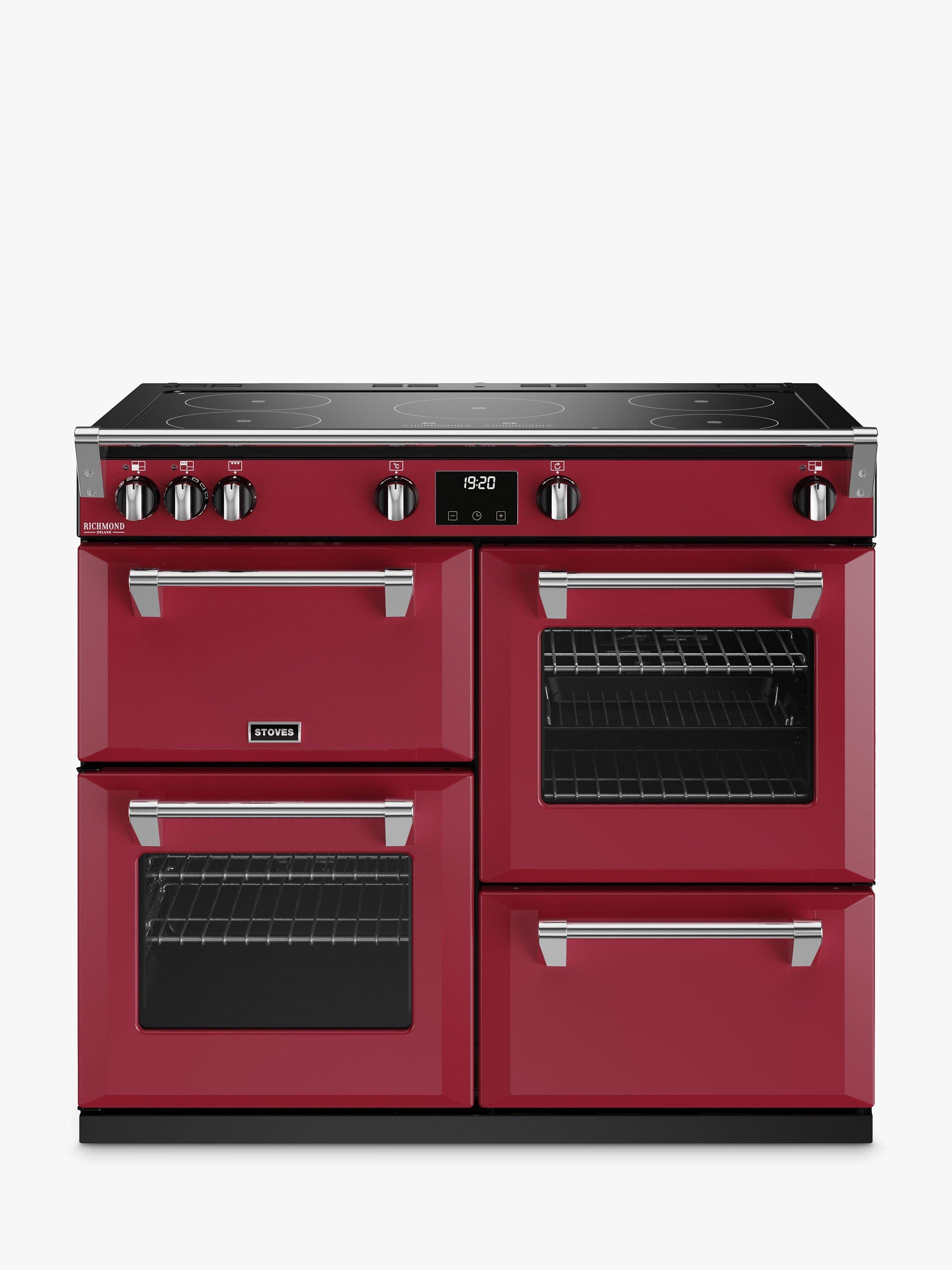 Stoves Richmond Deluxe 100cm Electric Range Cooker with Induction Hob, Chilli Red