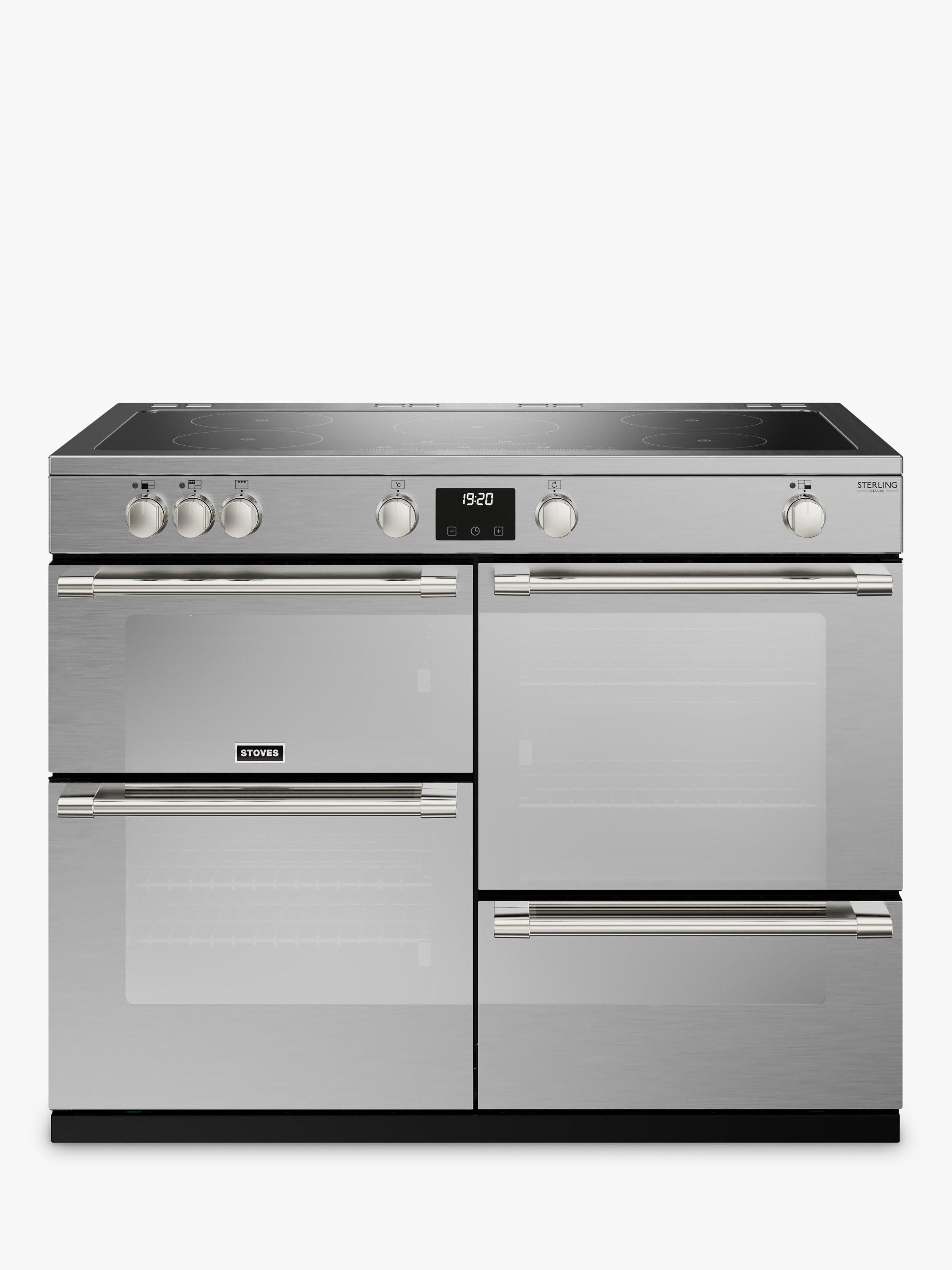 Stoves Sterling Deluxe 110cm Electric Range Cooker with Induction Hob, Stainless Steel