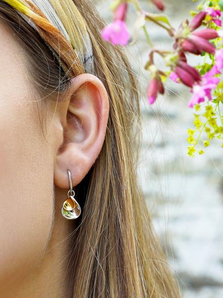 Kit Heath Blossom Enchanted Petal Drop Earrings, Yellow Gold/Silver - view 2, Yellow Gold/Silver