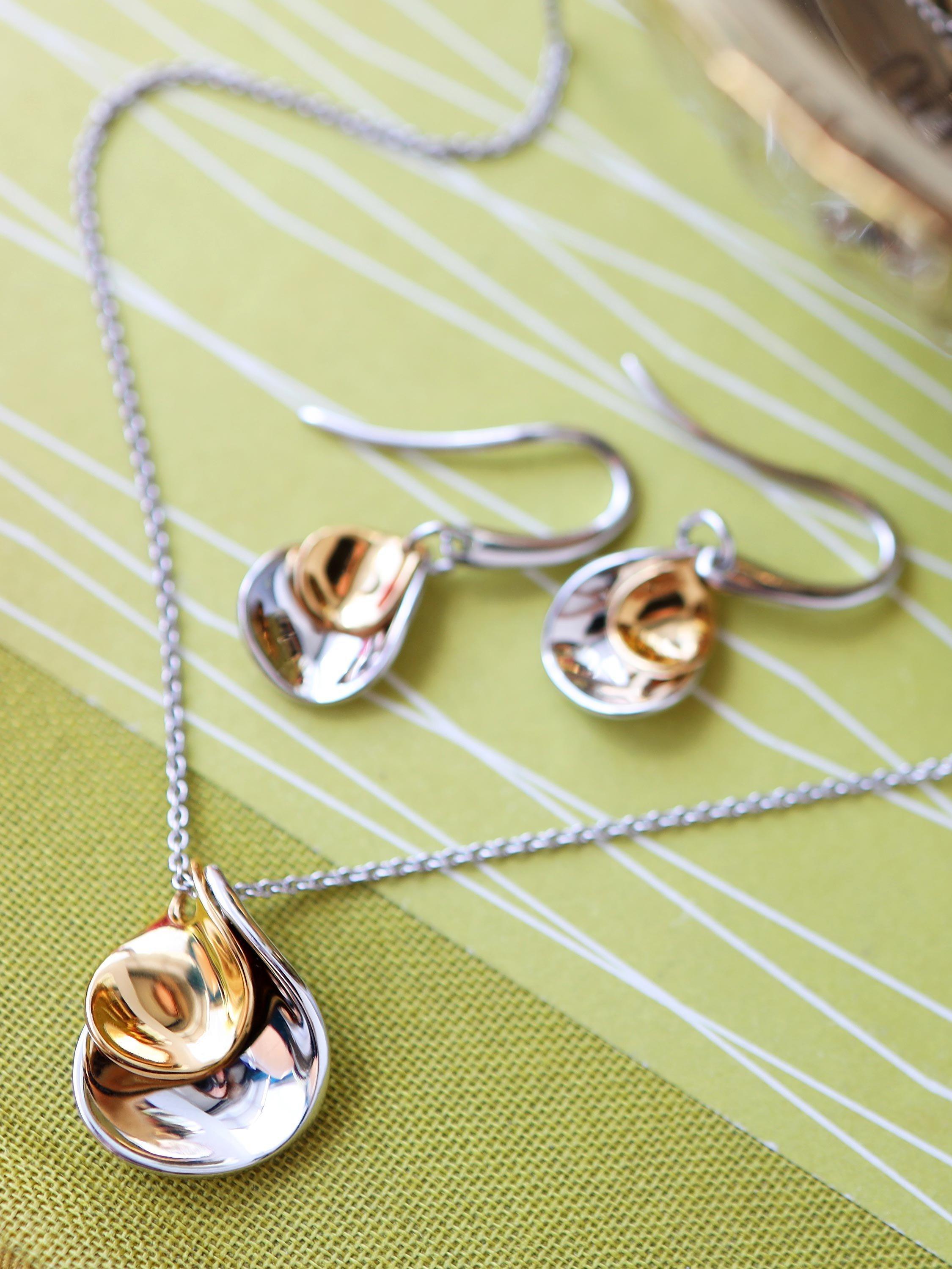 Product image 3 of 4, which shows Kit Heath Blossom Enchanted Petal Drop Earrings, Yellow Gold/Silver