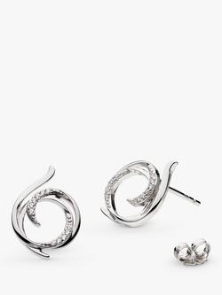 Kit Heath Entwine Helix Wrap Pave Cubic Zirconia Stud Earrings, Silver, Silver