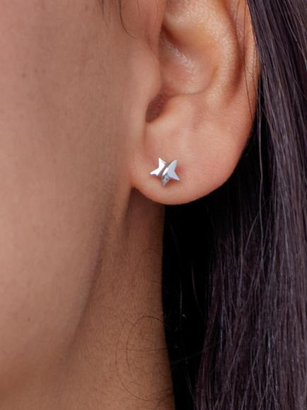 Kit Heath Miniatures Starlight Stud Earrings, Silver - view 2, Silver