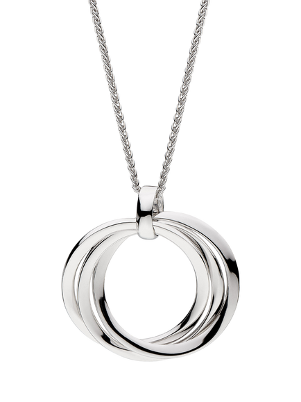 Kit Heath Bevel Trilogy Grande Slider Necklace, Silver, Silver