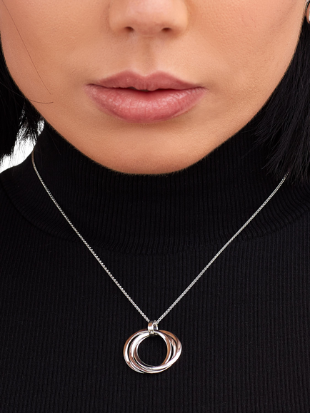 Kit Heath Bevel Trilogy Grande Slider Necklace, Silver - view 2, Silver