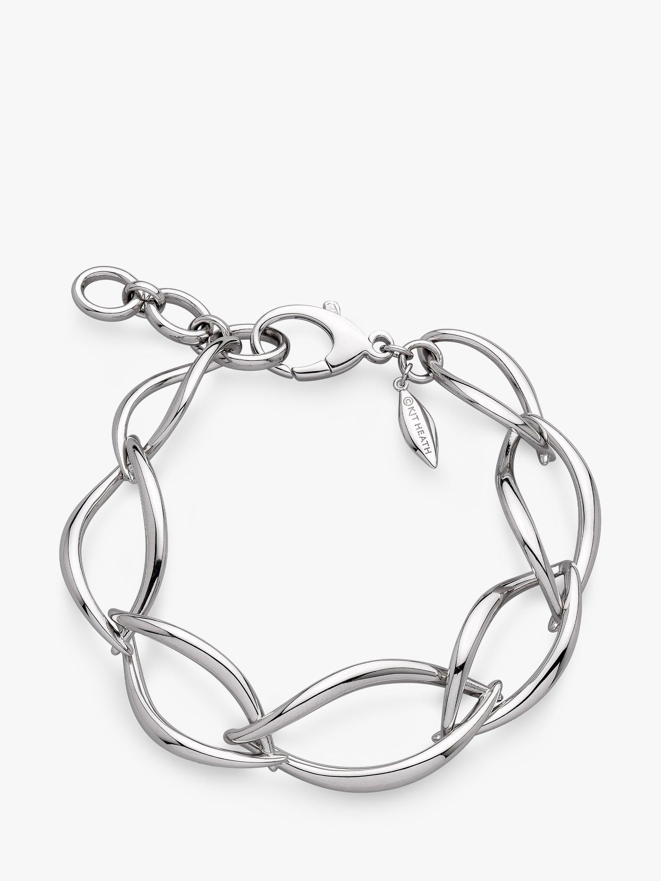 Product image 1 of 5, which shows Kit Heath Entwine Twist Link Bracelet, Silver