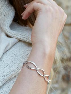 Kit Heath Entwine Twist Link Bracelet, Silver - view 2, Silver