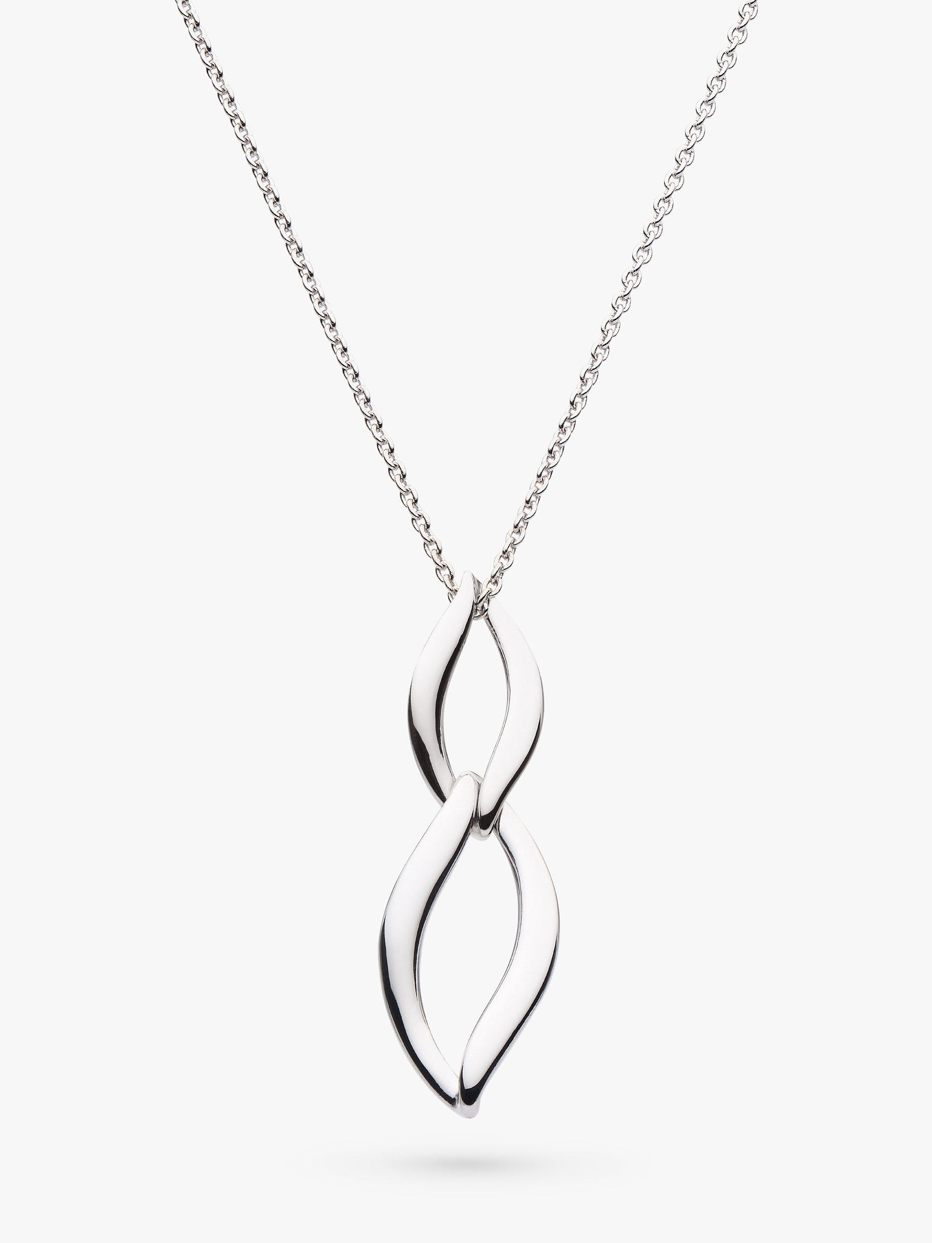 Product image 1 of 4, which shows Kit Heath Entwine Twine Duo Link Pendant Necklace, Silver