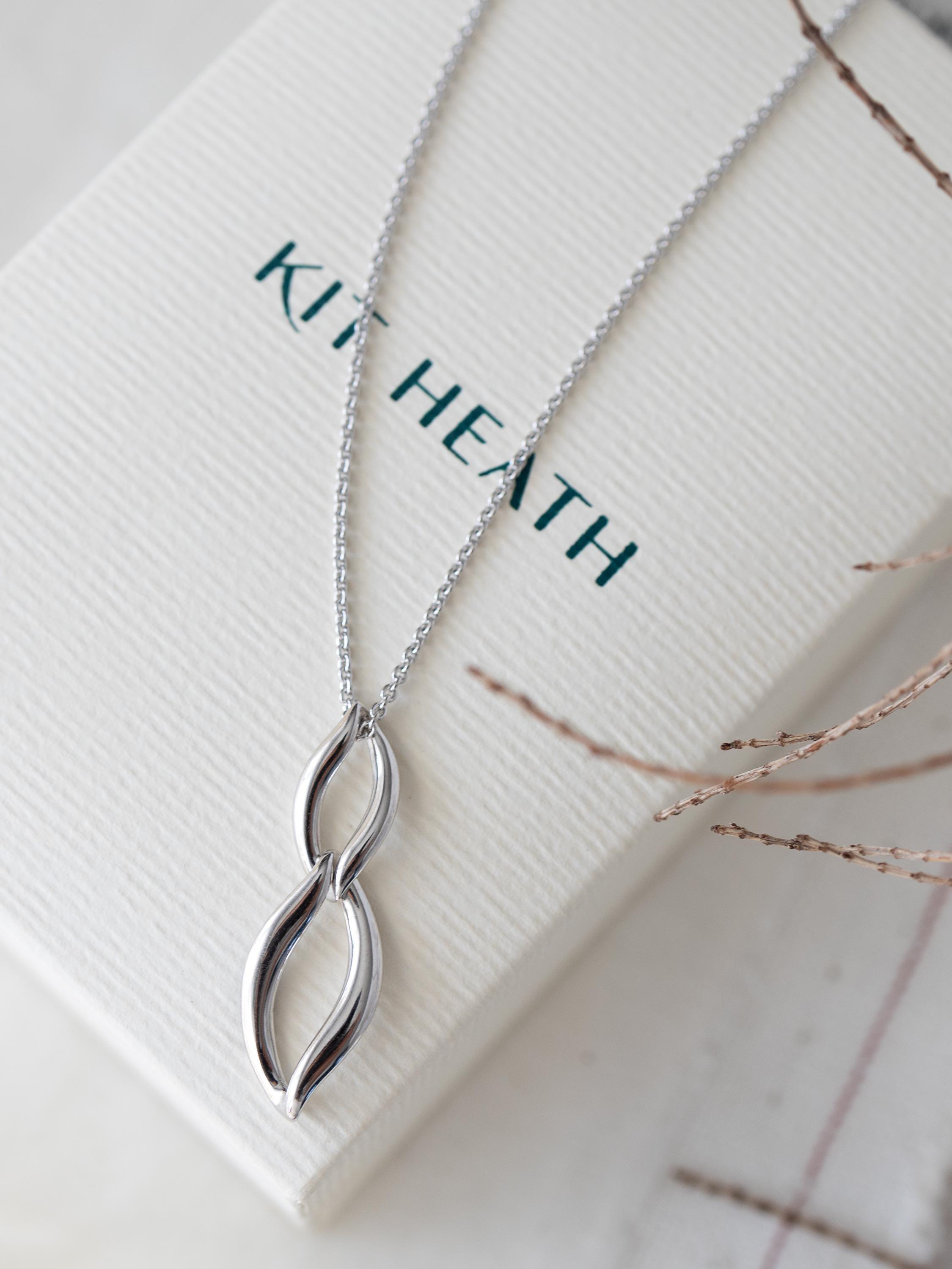 Product image 3 of 4, which shows Kit Heath Entwine Twine Duo Link Pendant Necklace, Silver
