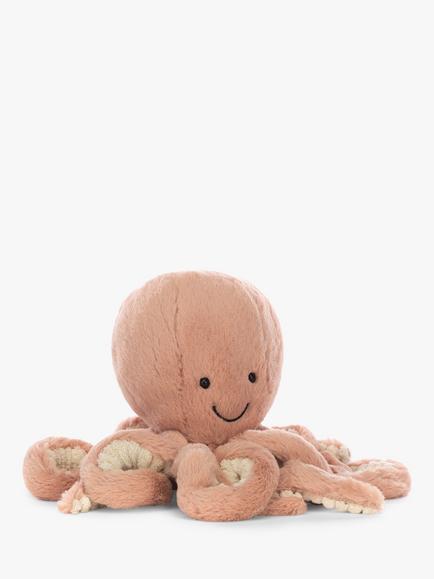 Jellycat Odell Octopus Soft Toy, Peach, Peach