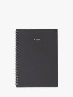 John Lewis 2.0 A4 Spiral Notebook, Black