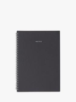 John Lewis 2.0 A4 Spiral Notebook, Black, Black