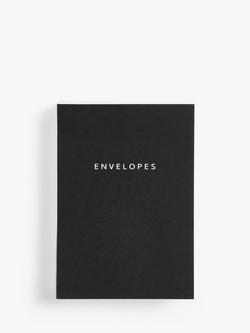 John Lewis 2.0 C6 Envelopes, Pack of 50, White, Black