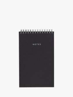 John Lewis 2.0 Spiral Reporter Notebook, Black, Black