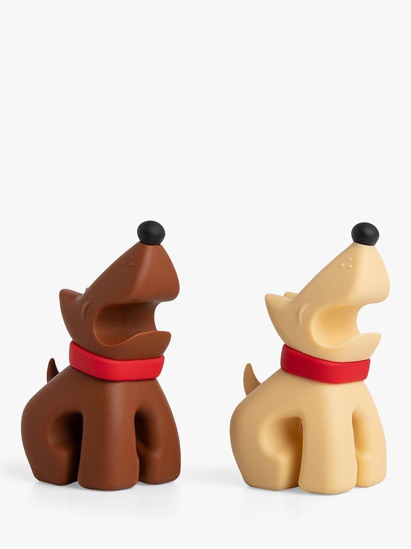 OTOTO Best Bud Dogs Silicone Steam Release & Spoon Holder Set, Brown/Sandstone