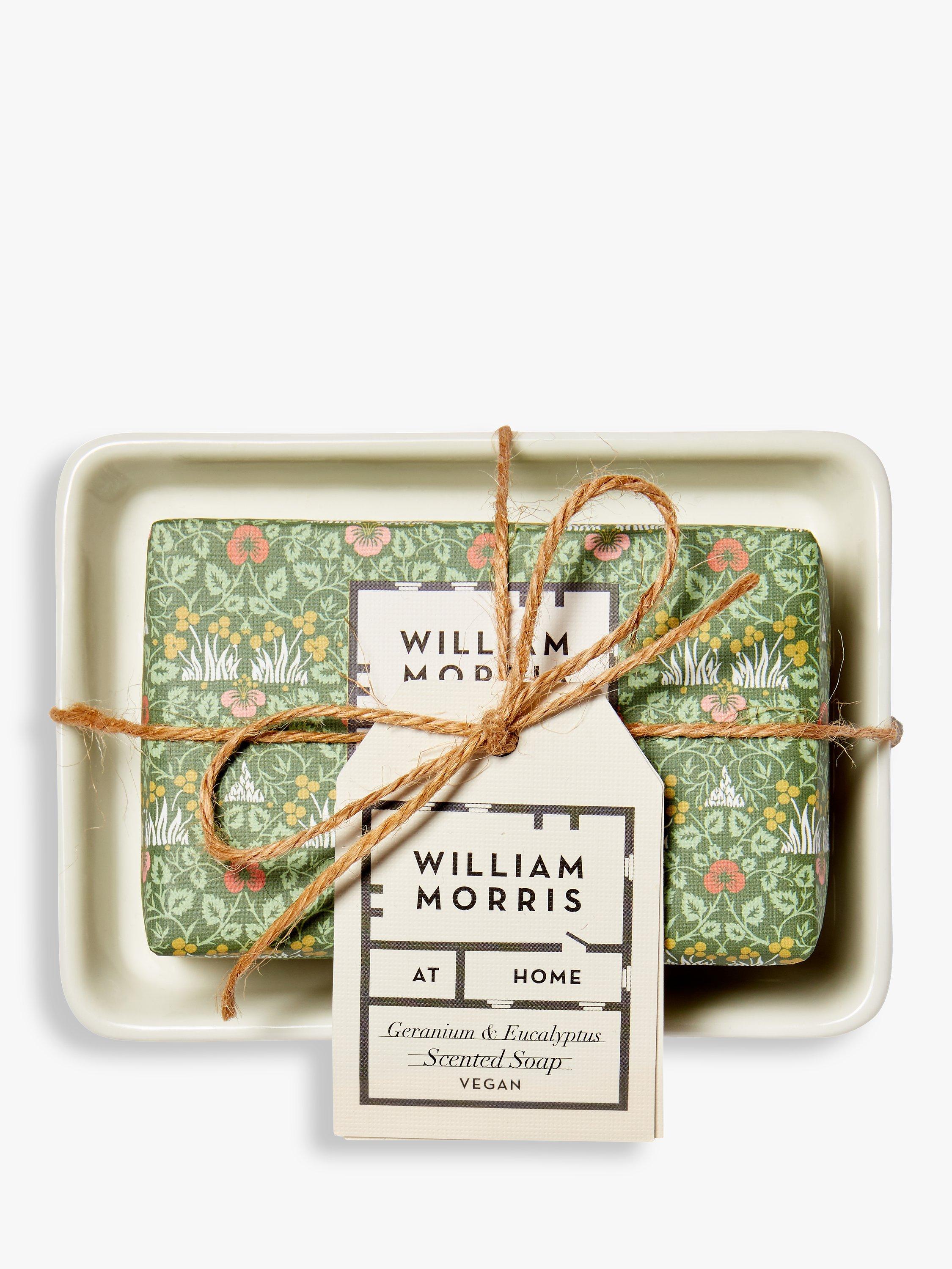 William Morris At Home Geranium & Eucalyptus Scented Soap & Ceramic Soap Dish