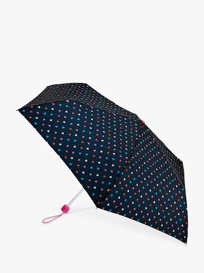 Fulton L553 Superslim Ditsy Heart Umbrella, Blue/Multi