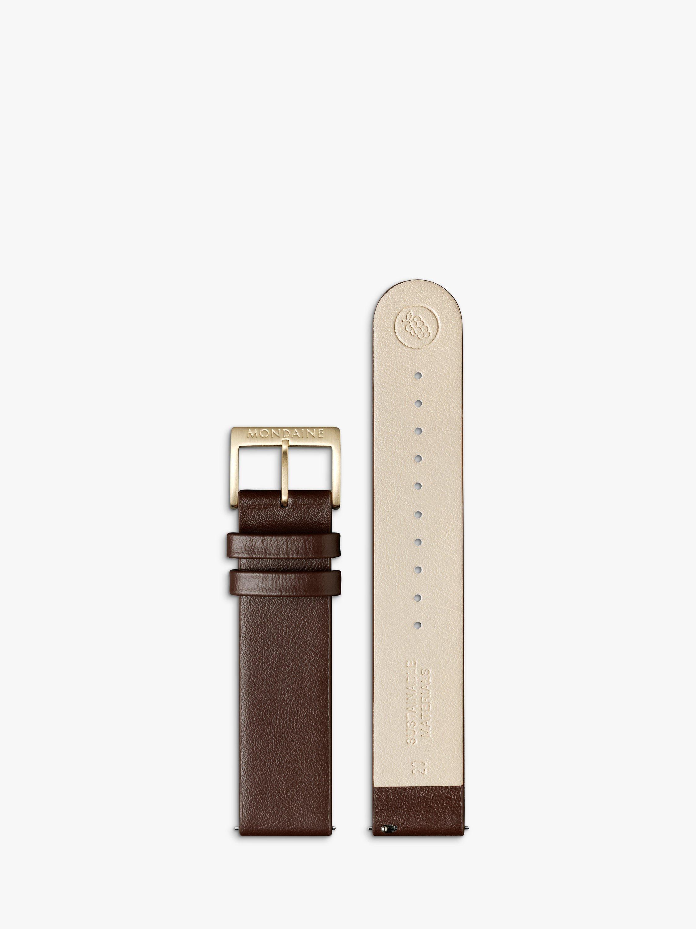 Product image 5 of 9, which shows Mondaine MSE.40112.LGV Unisex Vegan Leather Strap Watch, Brown