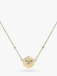 Olivia Burton Bee & Honeycomb Pendant Necklace, Gold