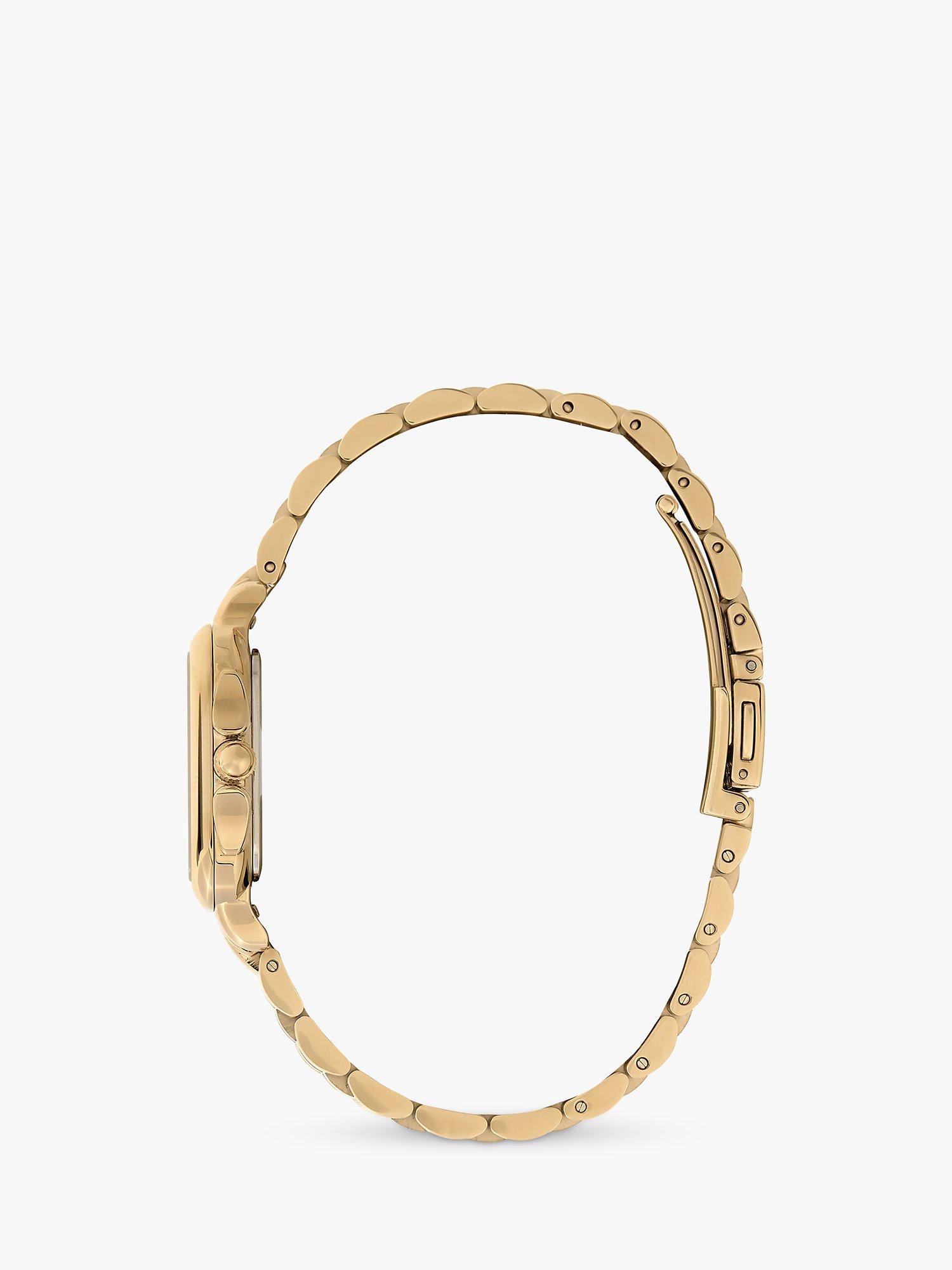 Product image 4 of 7, which shows Olivia Burton Women's Grosvenor Square Sunray Dial Crystal Bracelet Strap Watch, Gold