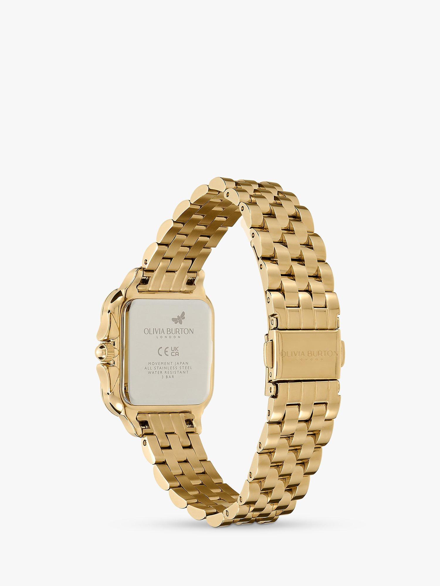 Product image 5 of 7, which shows Olivia Burton Women's Grosvenor Square Sunray Dial Crystal Bracelet Strap Watch, Gold