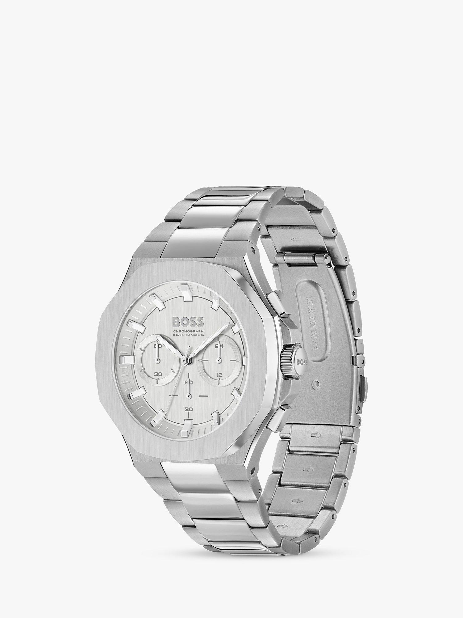 BOSS 1514087 Men s Taper Chronograph Bracelet Strap Watch Silver