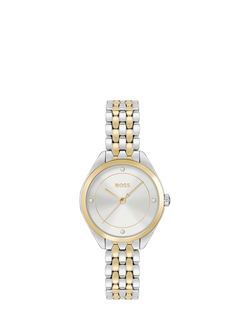 BOSS Women's Mae Bracelet Strap Watch, Silver/Gold